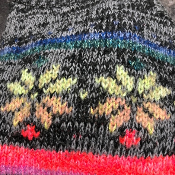 AMERICAN EAGLE SOFT PINK BLACK RED GREEN YELLOW KNIT JEGGING SWEATER SMALL WOOL - Picture 5 of 10